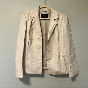 Wilsons Leather white leather  blazer jacket